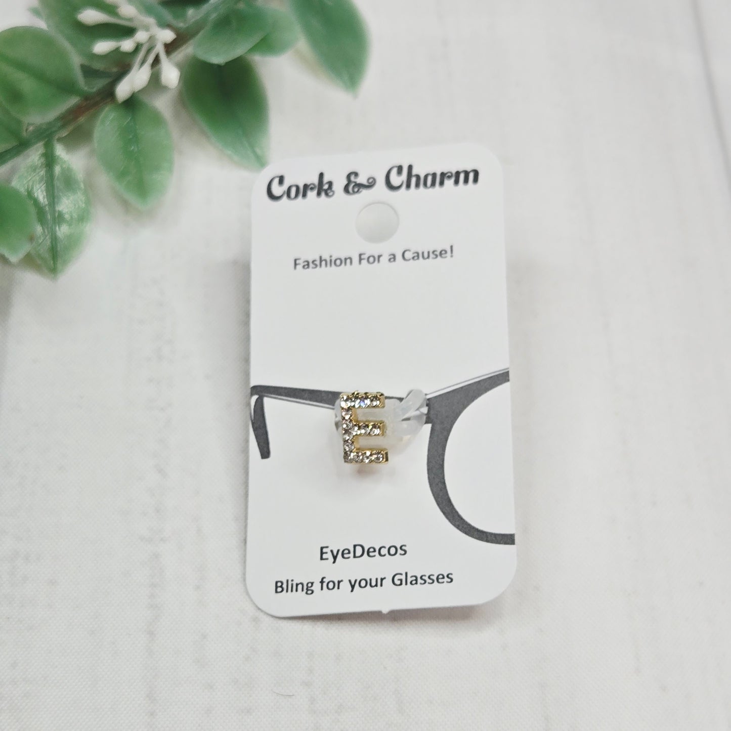 E Initial Rhinestone Bling EyeDeco