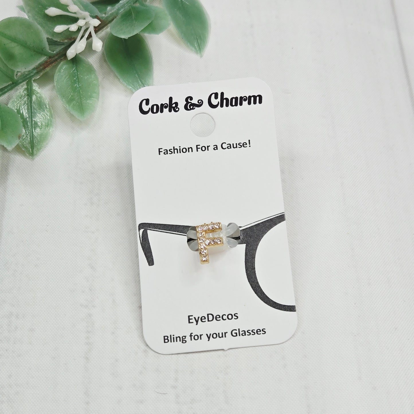 F Initial Rhinestone Bling EyeDeco