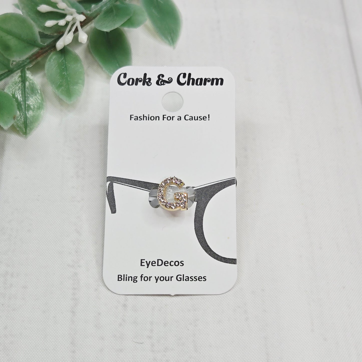 G Initial Rhinestone Bling EyeDeco