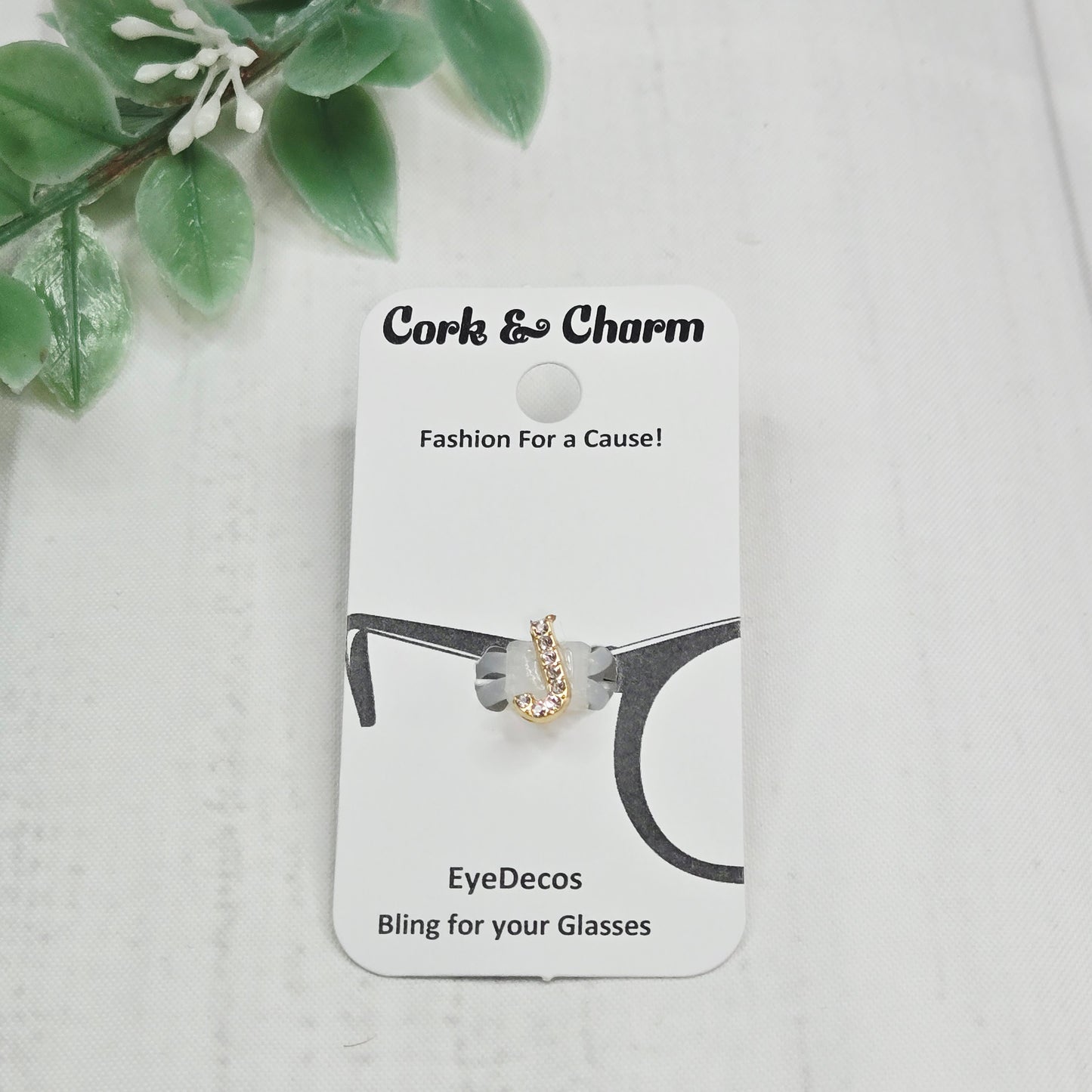 J Initial Rhinestone Bling EyeDeco