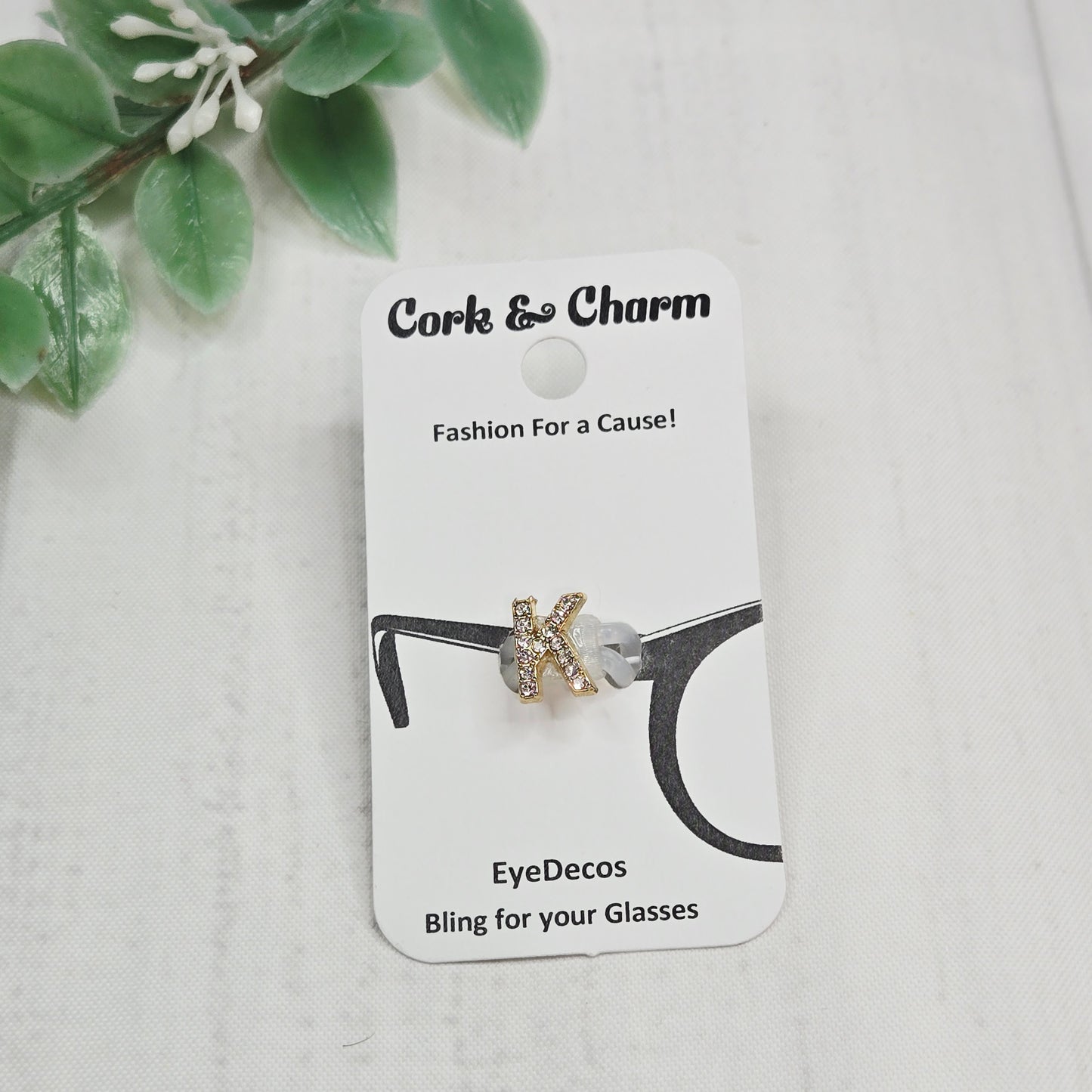 K Initial Rhinestone Bling EyeDeco