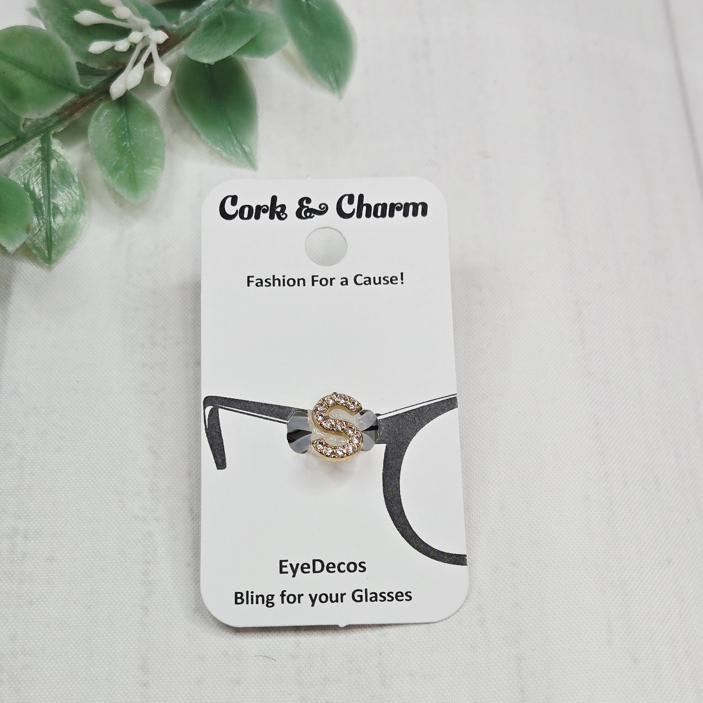 S Initial Rhinestone Bling EyeDeco