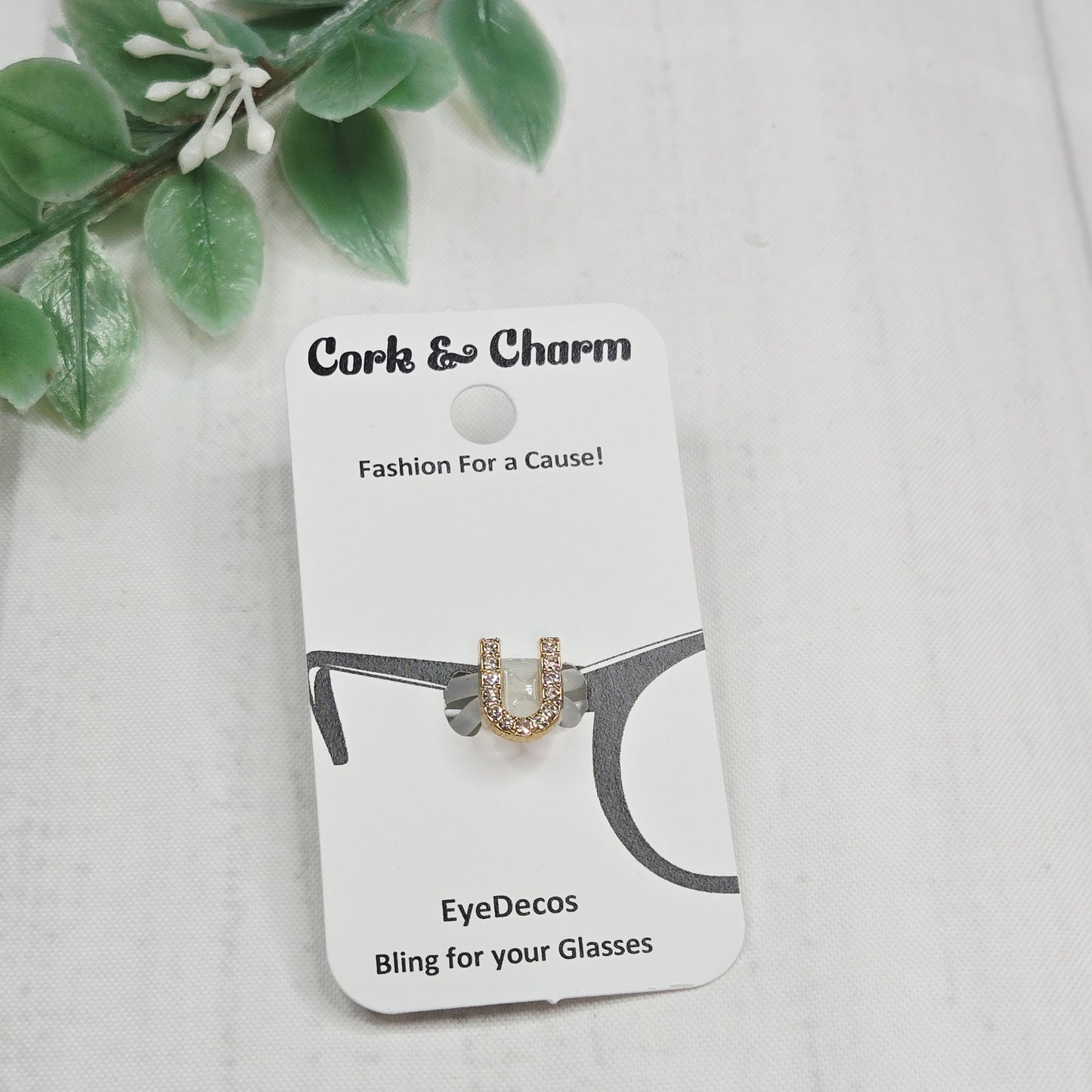 U Initial Rhinestone Bling EyeDeco