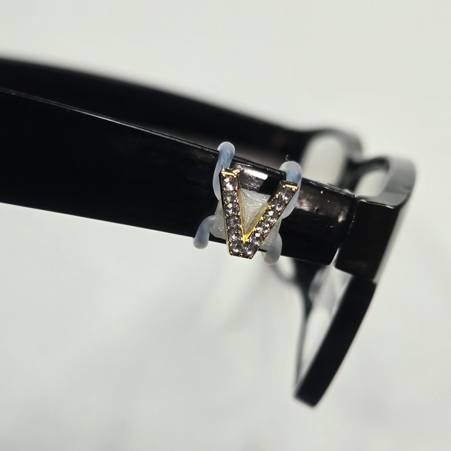 V Initial Rhinestone Bling EyeDeco