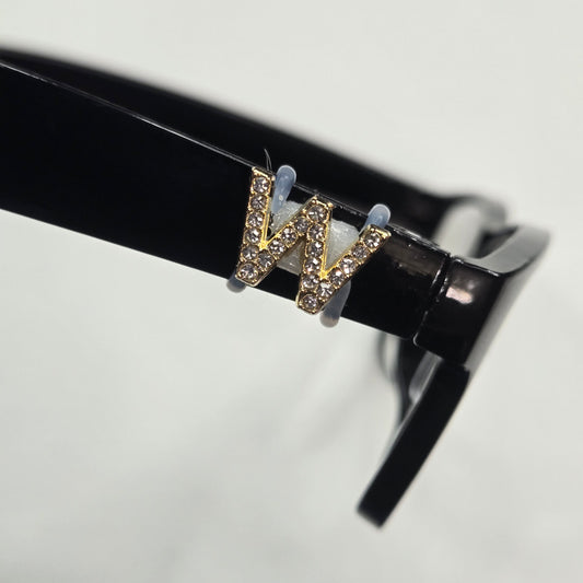 W Initial Rhinestone Bling EyeDeco