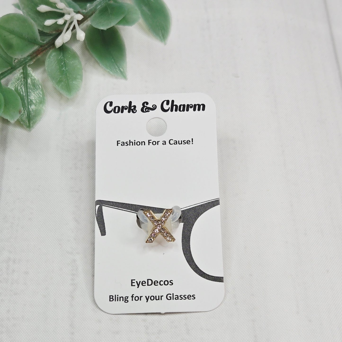 X Initial Rhinestone Bling EyeDeco