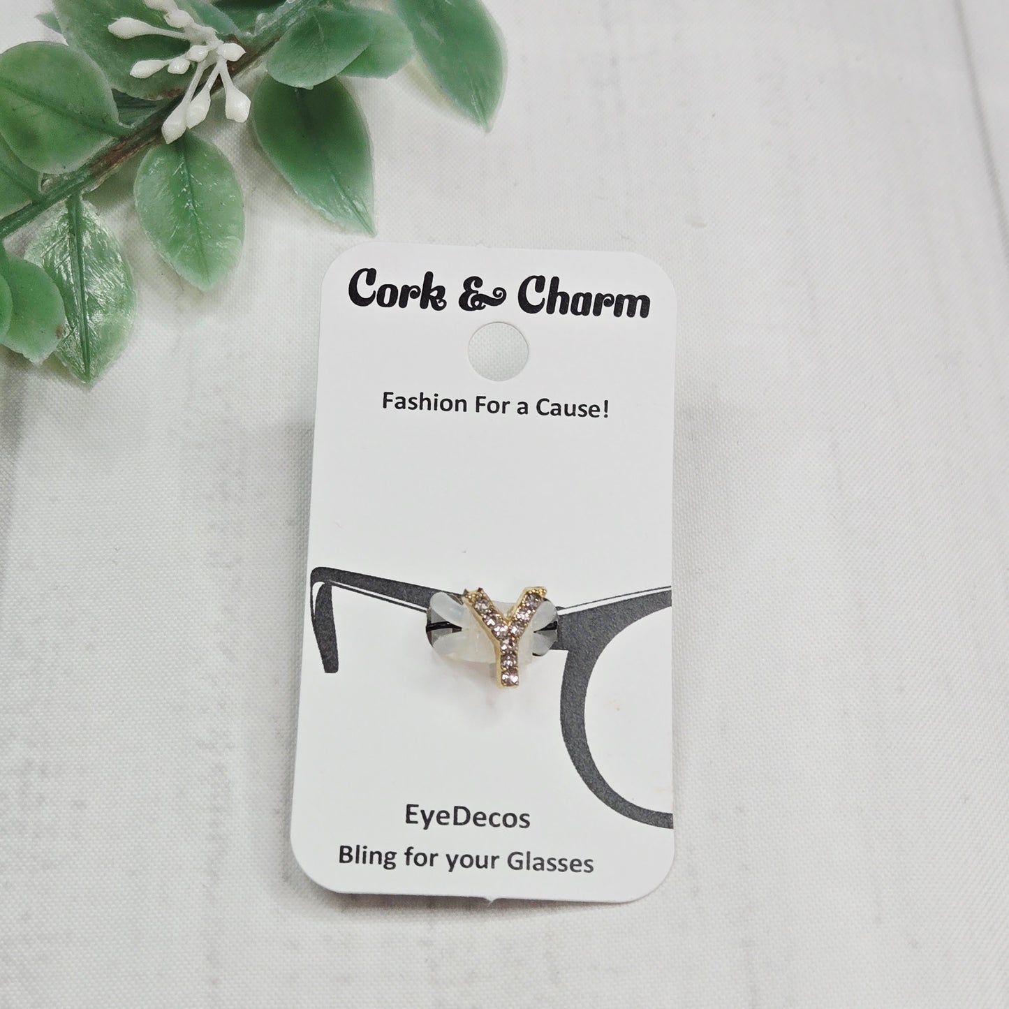 Y Initial Rhinestone Bling EyeDeco