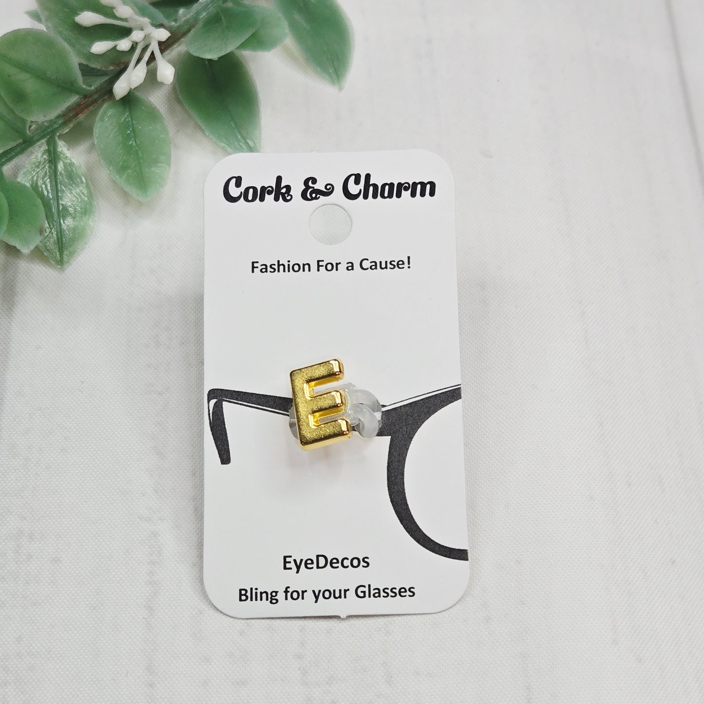 E Initial Gold EyeDeco