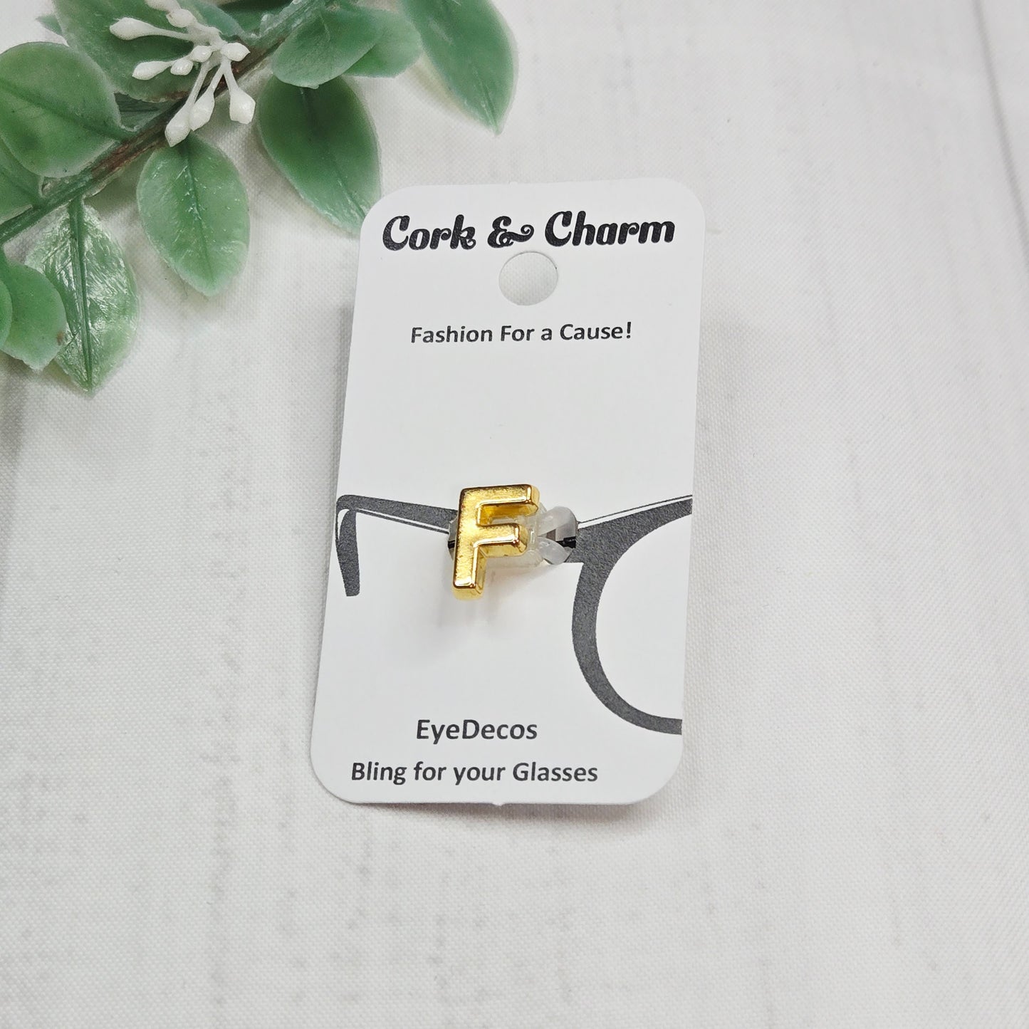 F Initial Gold EyeDeco