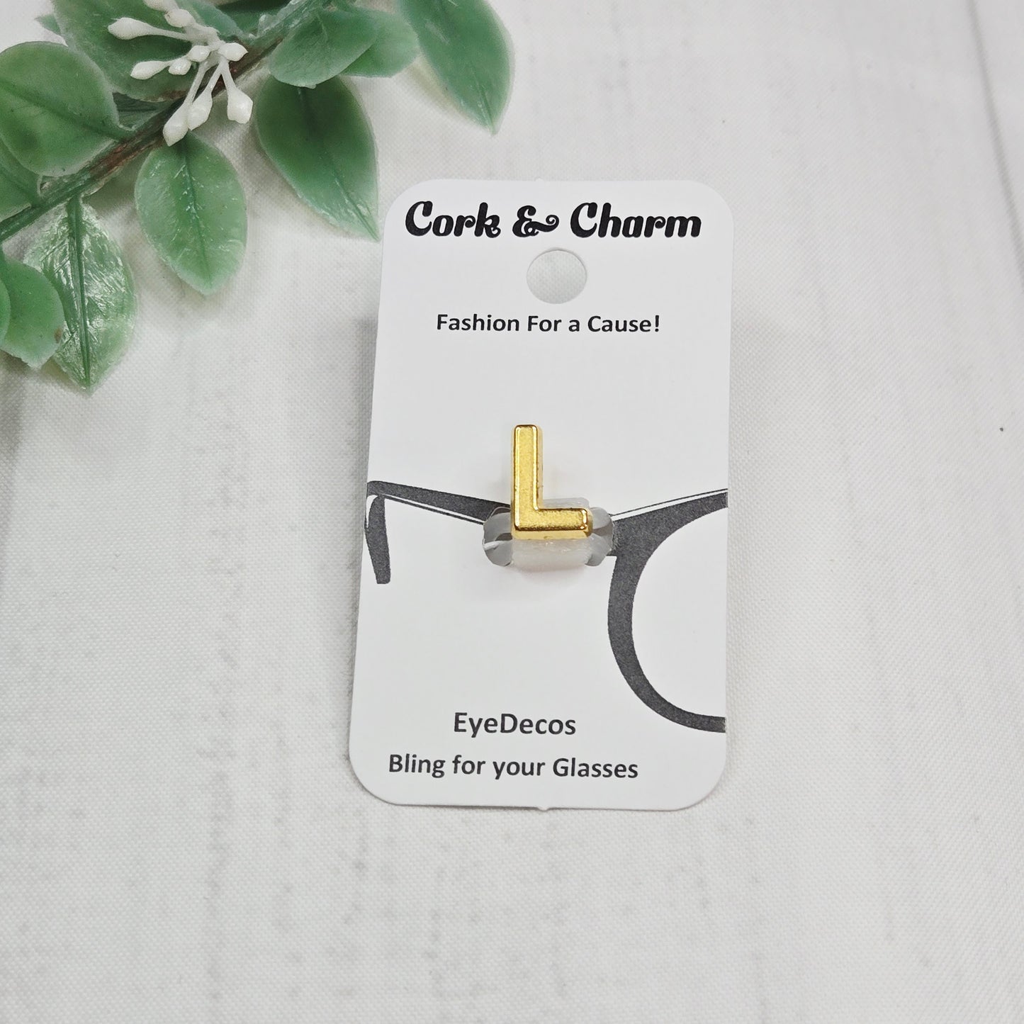 L Initial Gold EyeDeco