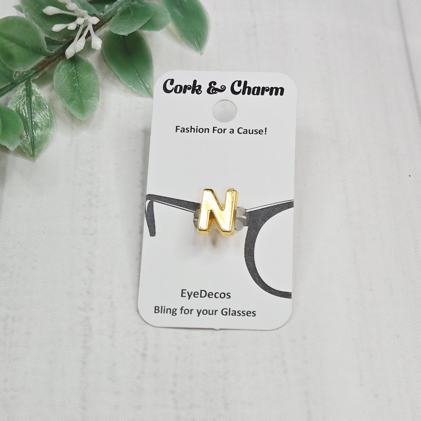 N Initial Gold EyeDeco