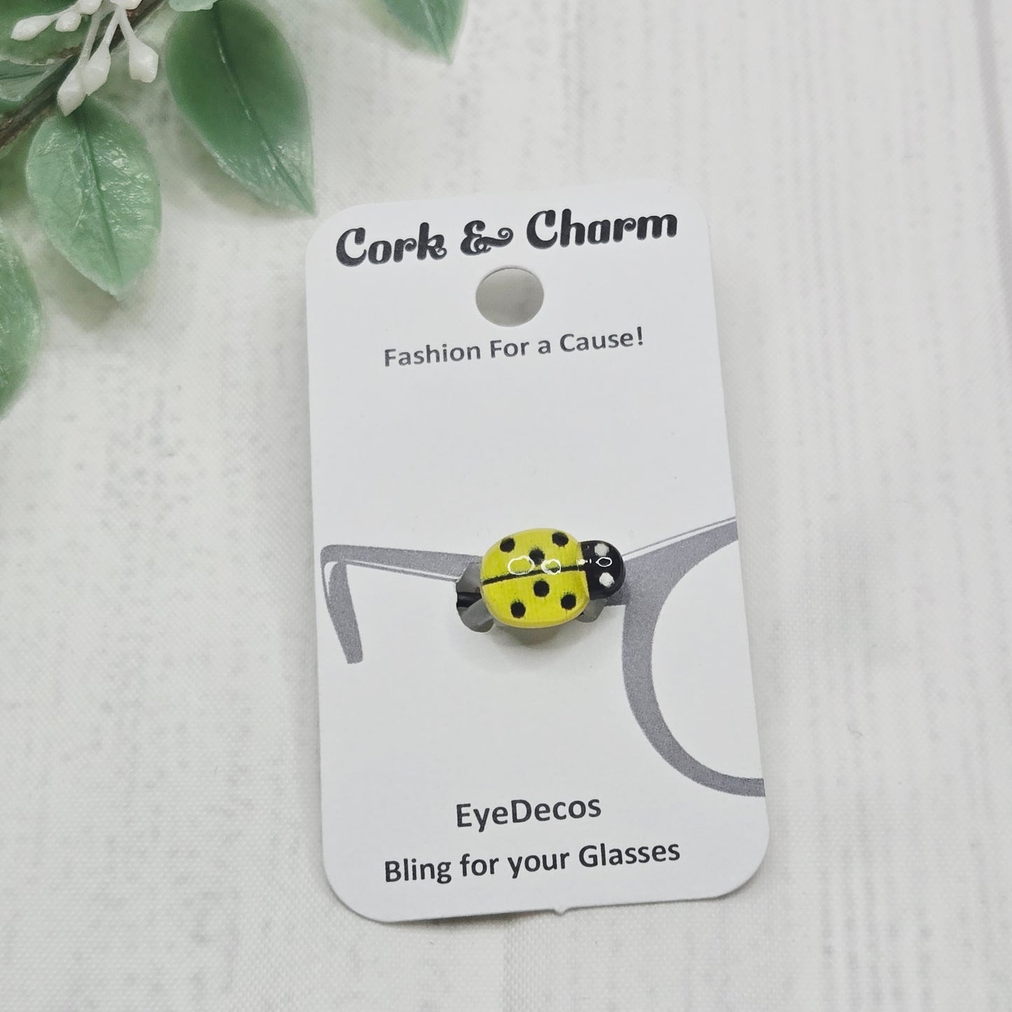 Yellow Ladybug Resin EyeDeco