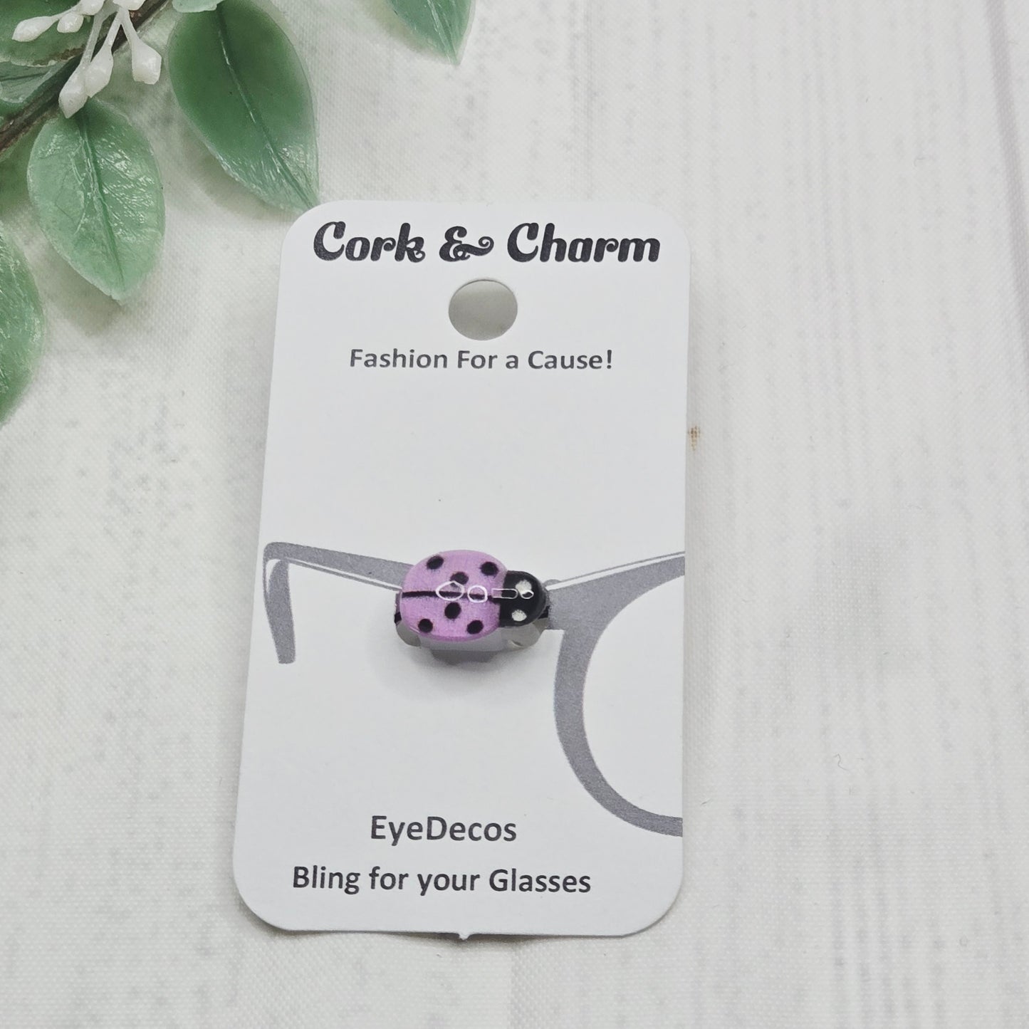 Pink Ladybug Resin EyeDeco
