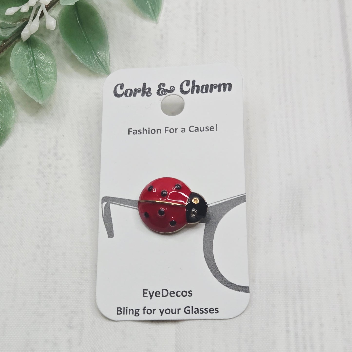 Red Ladybug Enamel EyeDeco