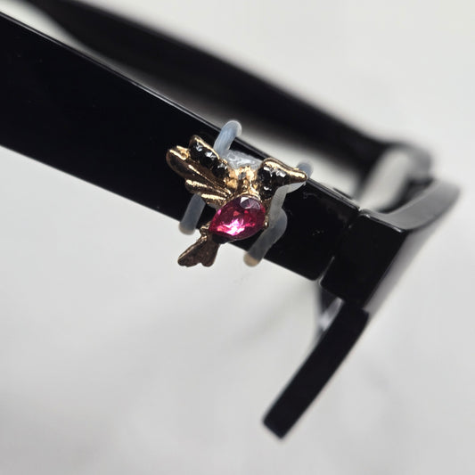 Pink and Gold Hummingbird Rhinestone Metal EyeDeco