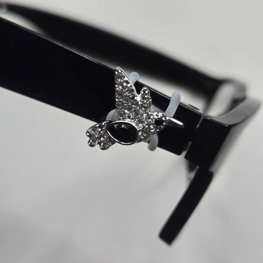 Silver and Black Hummingbird Rhinestone Metal EyeDeco