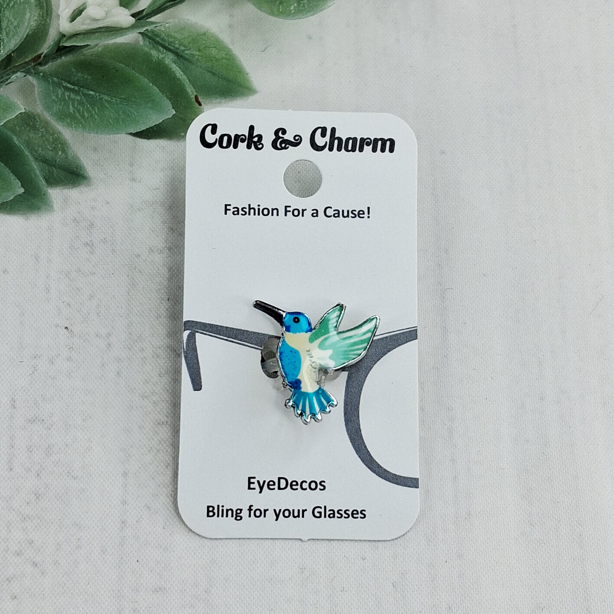 Teal Wings Turquoise Tail Hummingbird Enamel EyeDeco