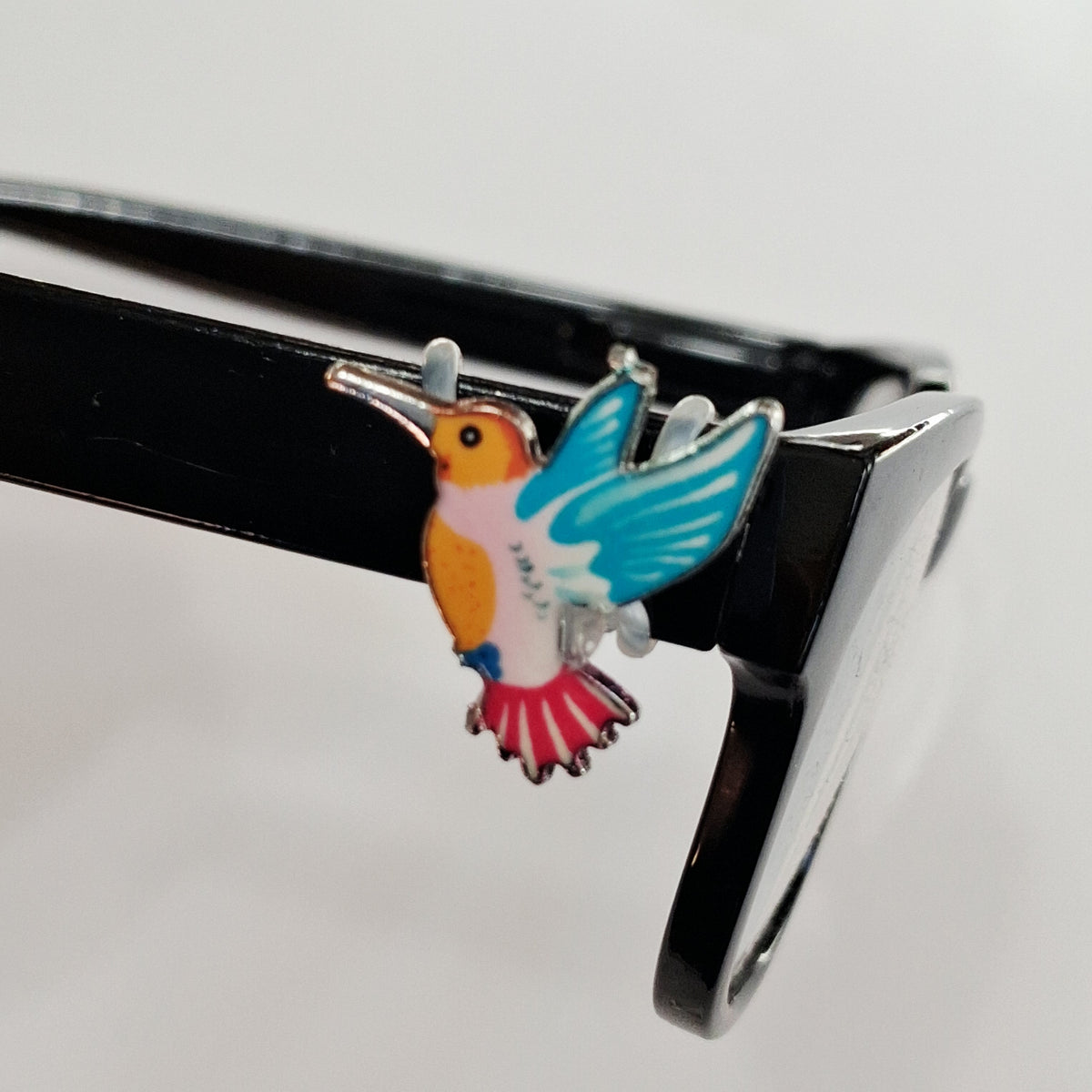 Blue Wings Pink Tail Hummingbird Enamel EyeDeco