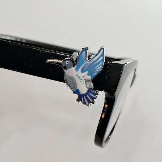 Blue Wings Blue Tail Hummingbird Enamel EyeDeco