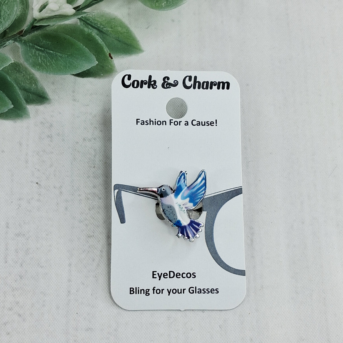 Blue Wings Blue Tail Hummingbird Enamel EyeDeco