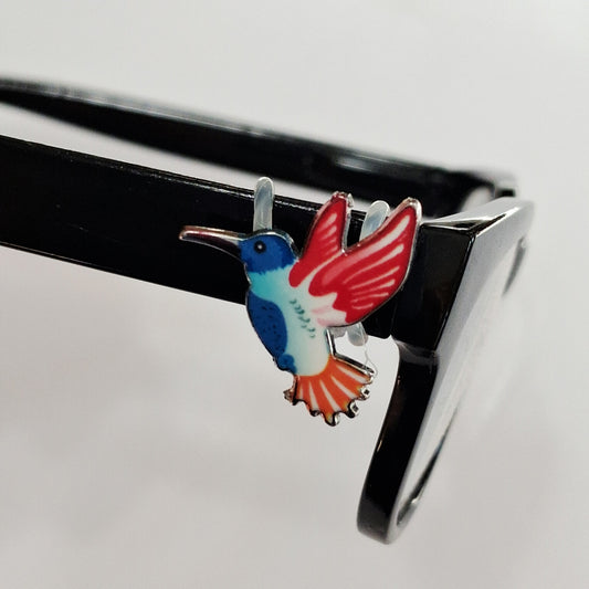 Red Wings Orange Tail Hummingbird Enamel EyeDeco