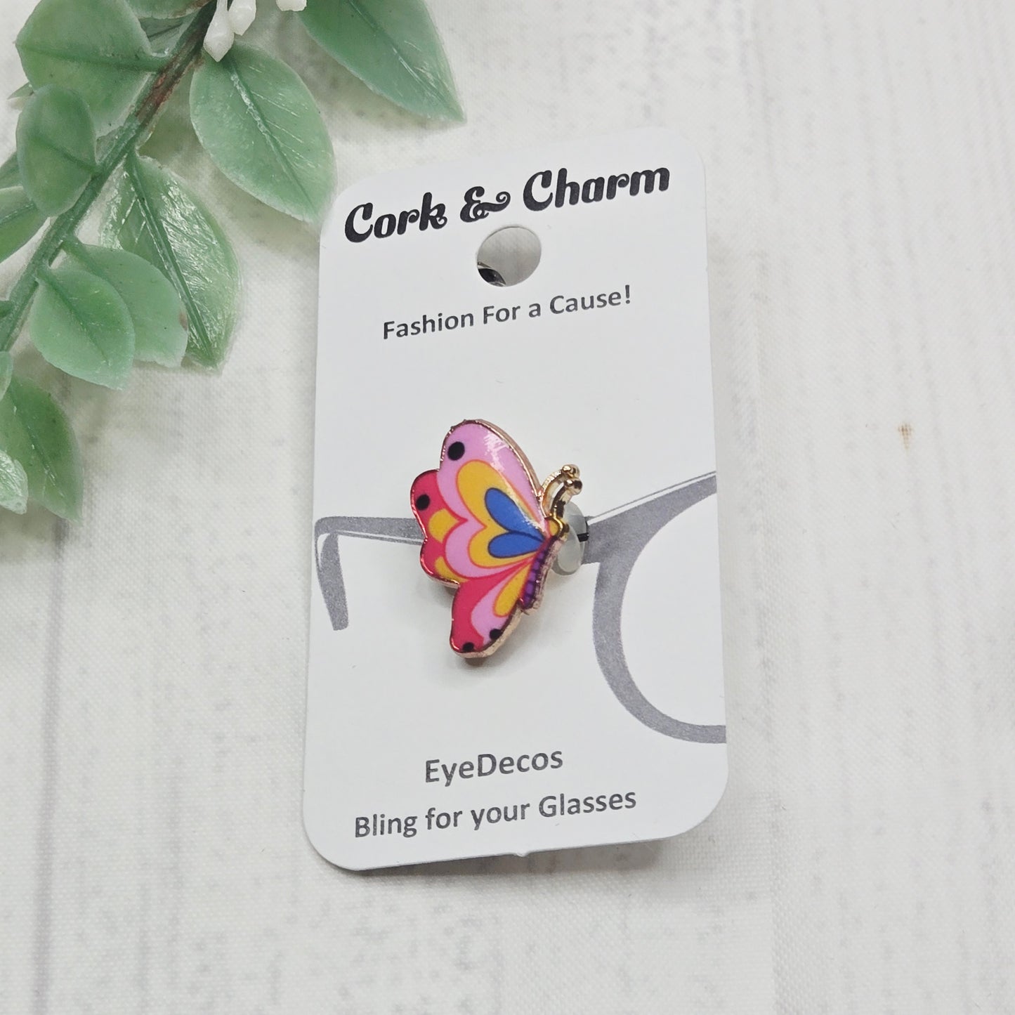 Light Pink Blue Butterfly Enamel EyeDeco