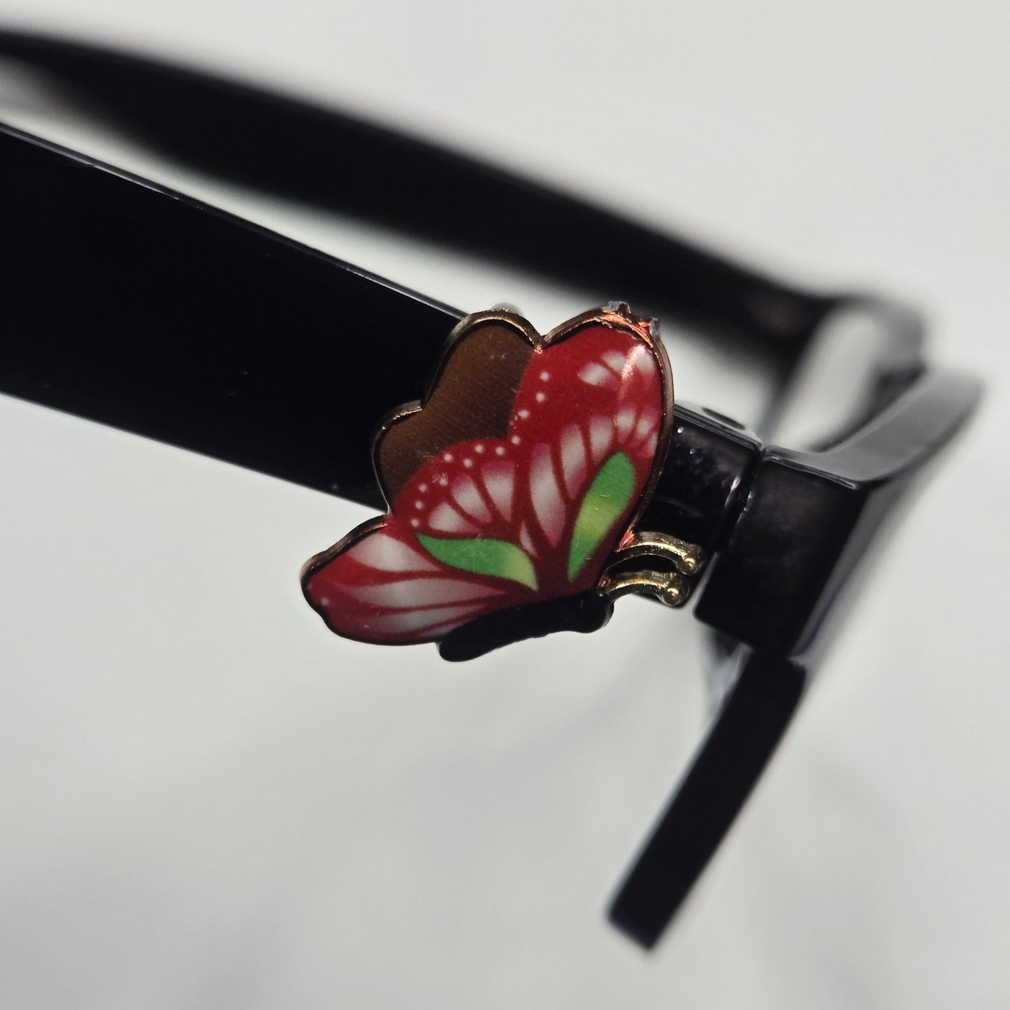 Rose Pink Green Butterfly Enamel EyeDeco