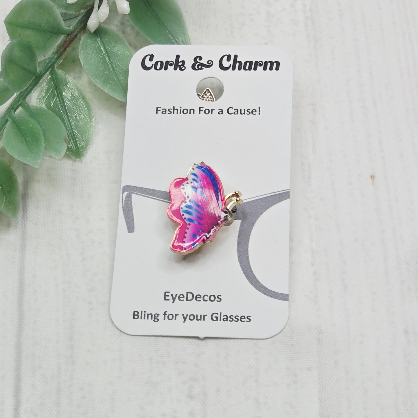 Pink Purple Butterfly Enamel EyeDeco