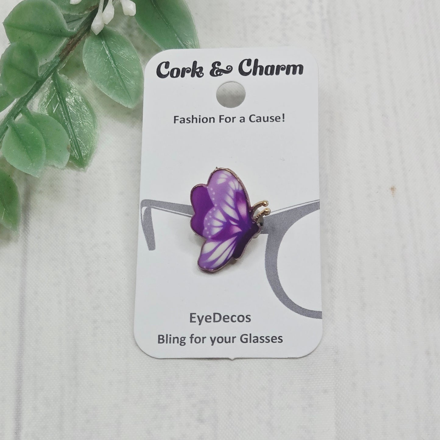 Purple Butterfly Enamel EyeDeco