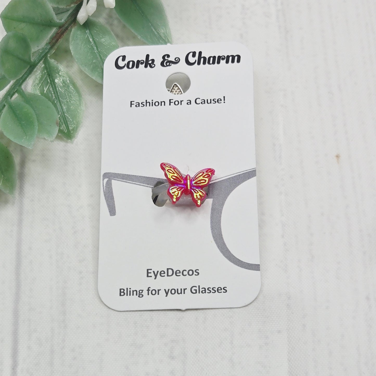 Red Iridescent Butterfly Resin EyeDeco