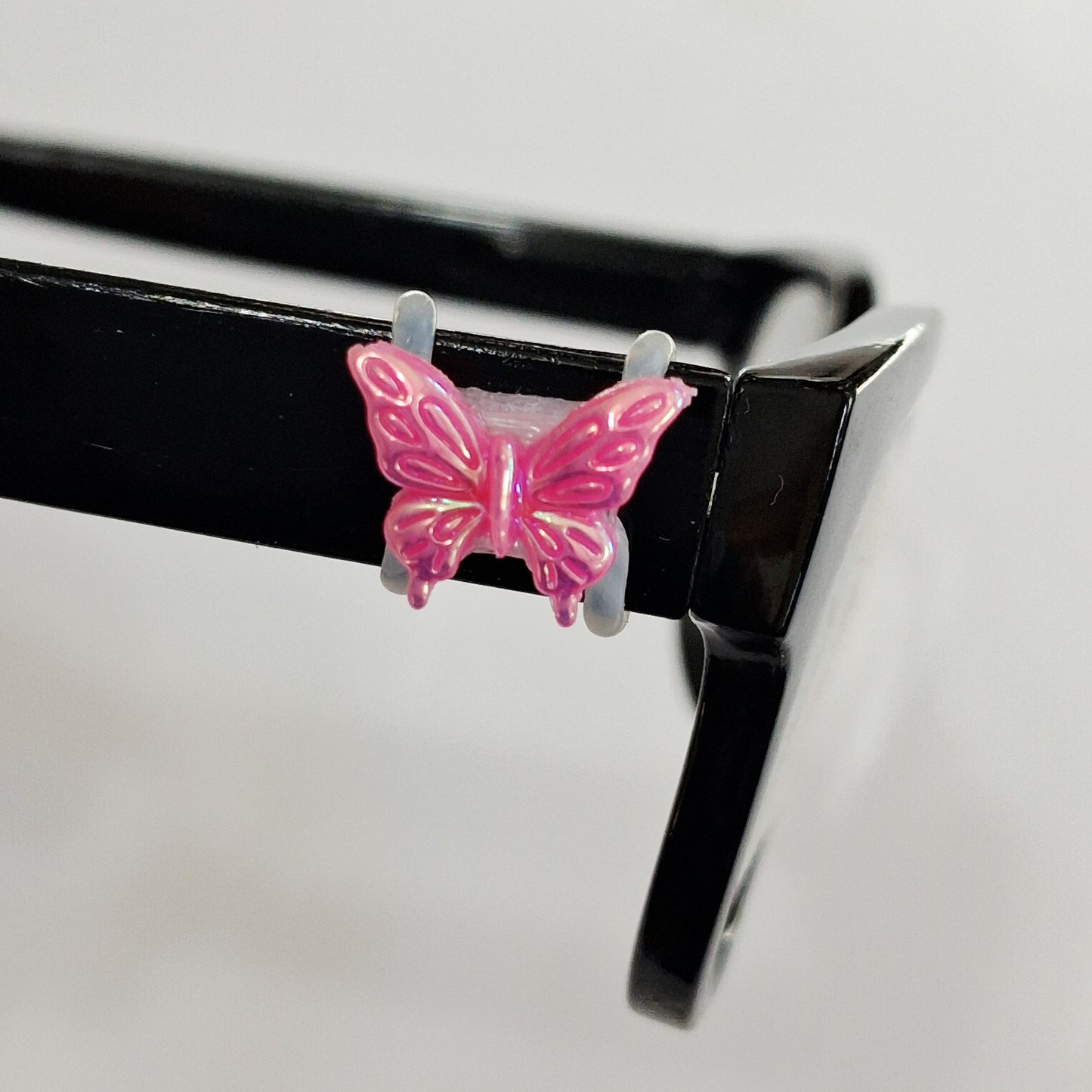 Bright Pink Iridescent Butterfly Resin EyeDeco