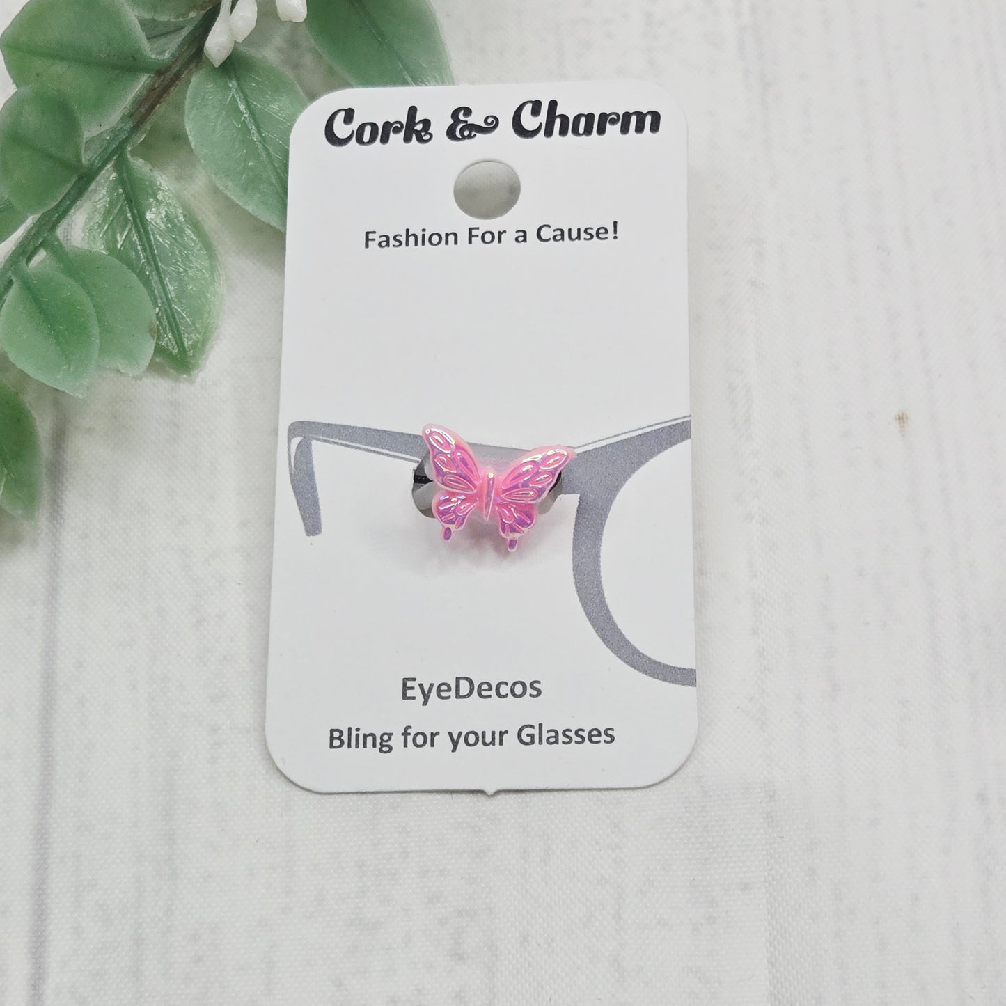 Light Pink Iridescent Butterfly Resin EyeDeco