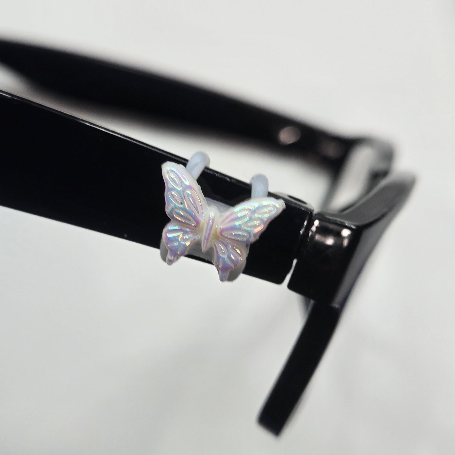 White Iridescent Butterfly Resin EyeDeco