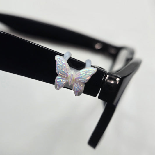 White Iridescent Butterfly Resin EyeDeco