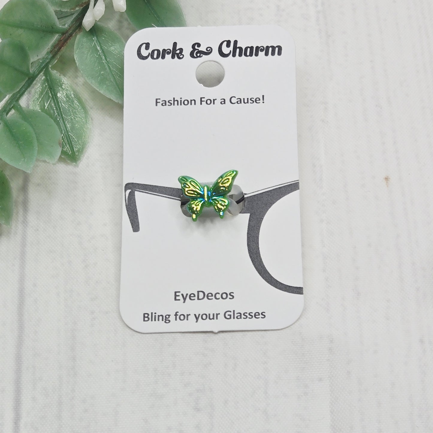 Green Iridescent Butterfly Resin EyeDeco