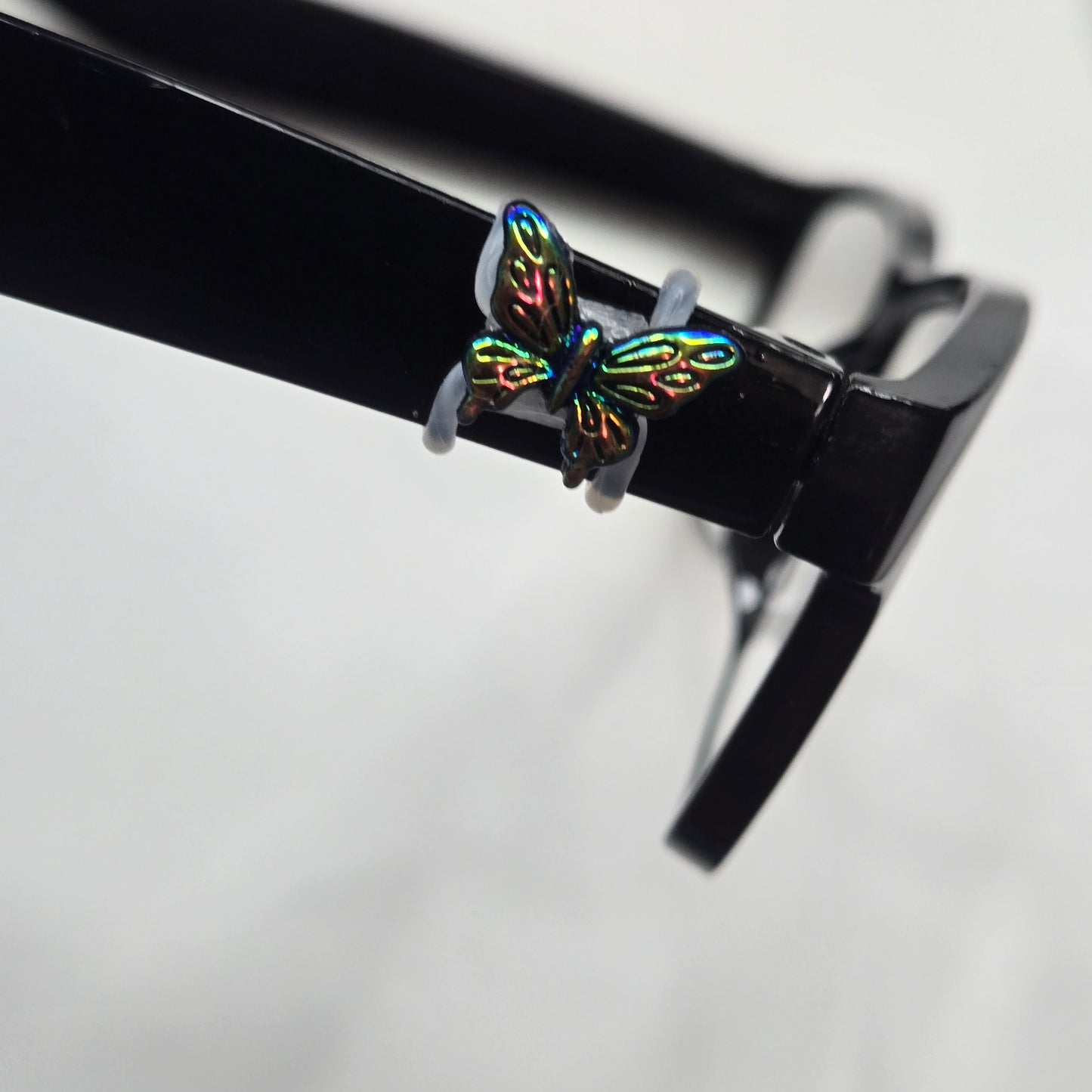 Green Rainbow Iridescent Butterfly Resin EyeDeco