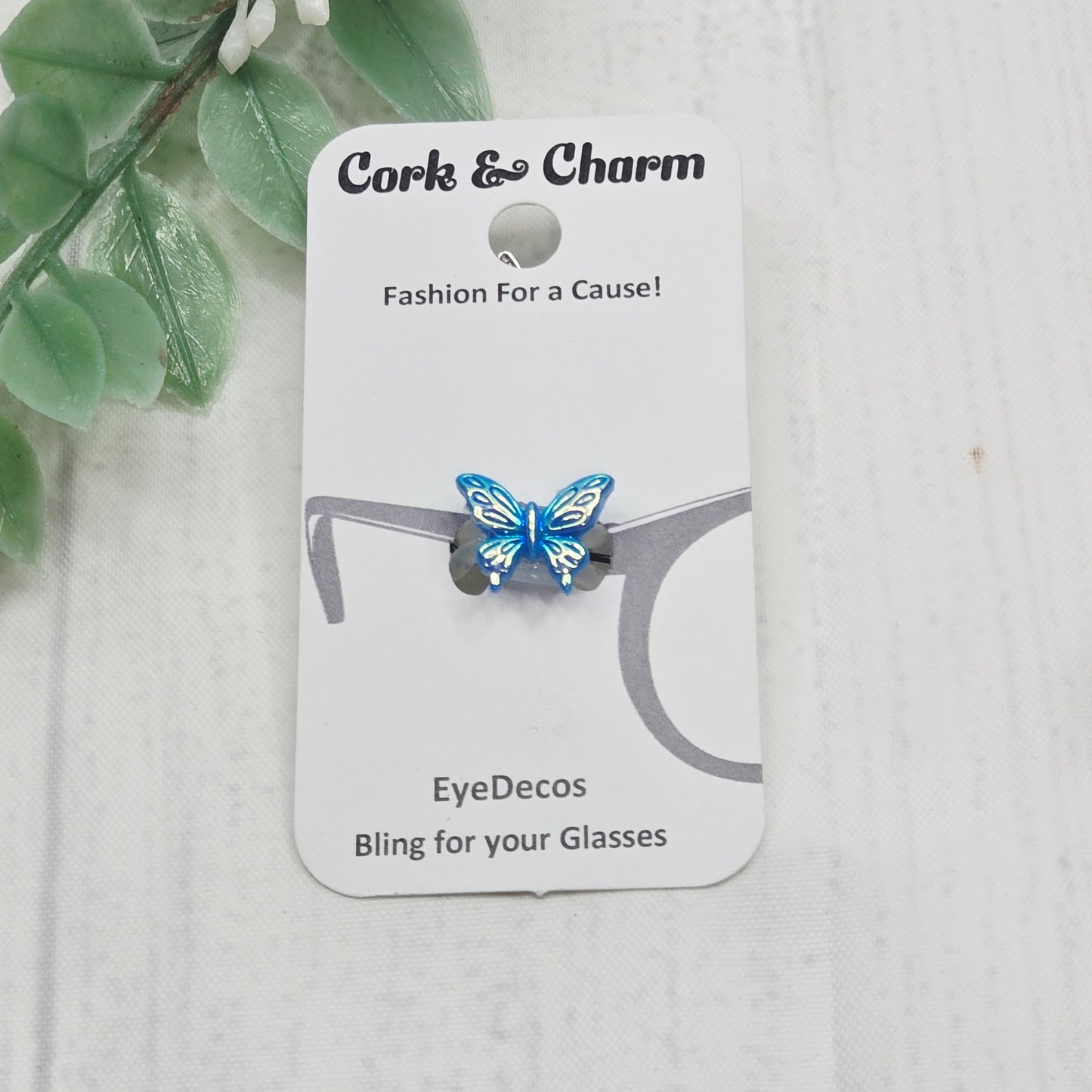 Blue Iridescent Butterfly Resin EyeDeco