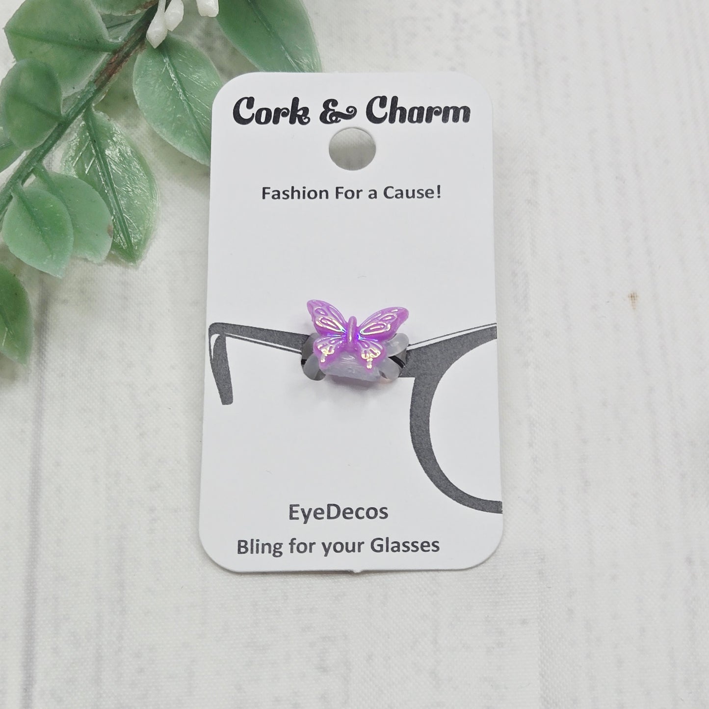 Purple Iridescent Butterfly Resin EyeDeco