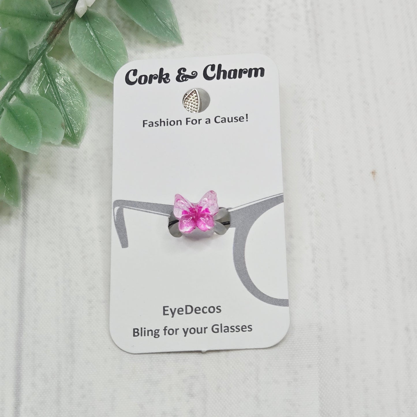 Mini Pink Translucent Butterfly Resin EyeDeco