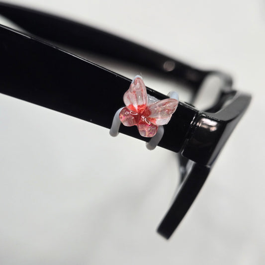 Mini Peach Translucent Butterfly Resin EyeDeco