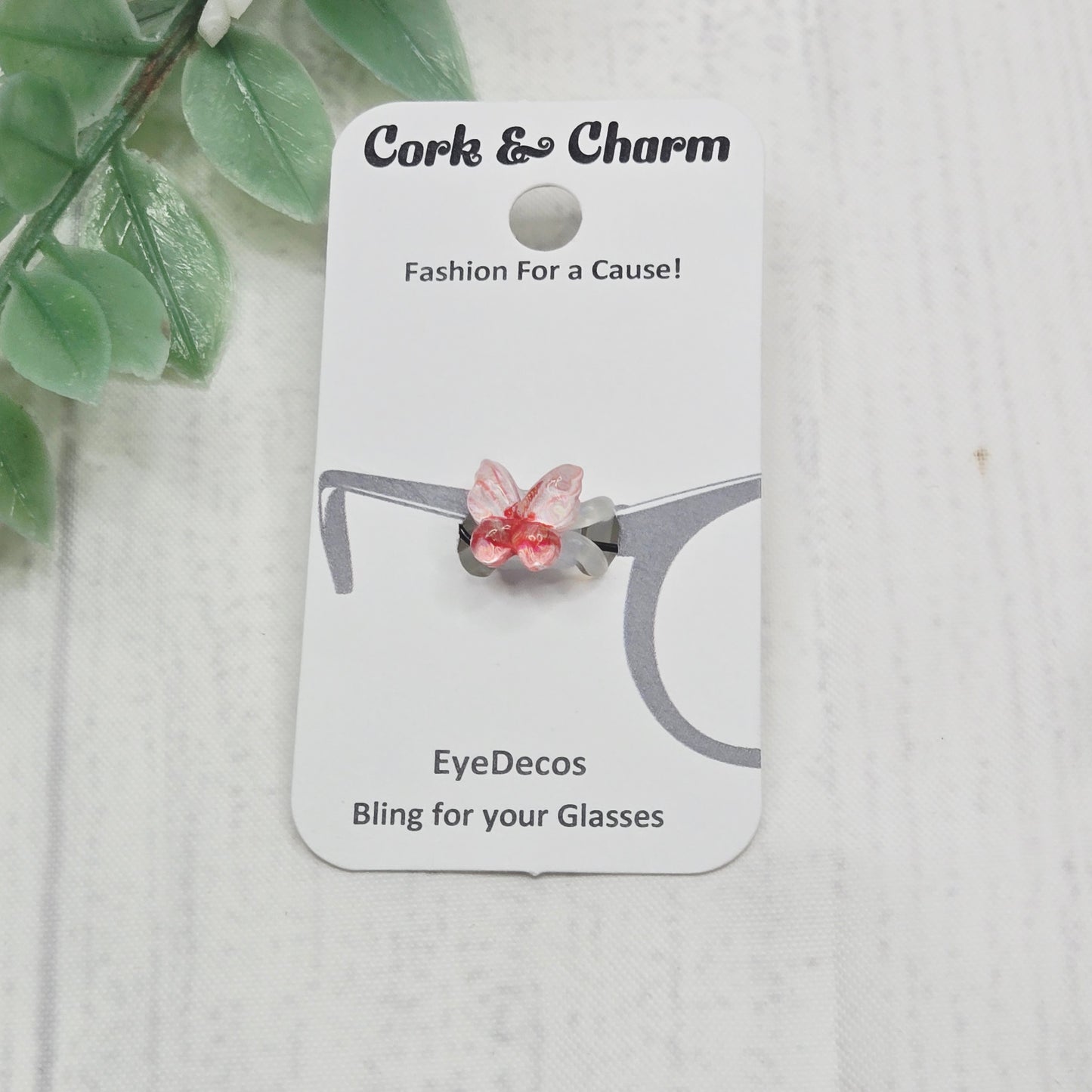 Mini Peach Translucent Butterfly Resin EyeDeco