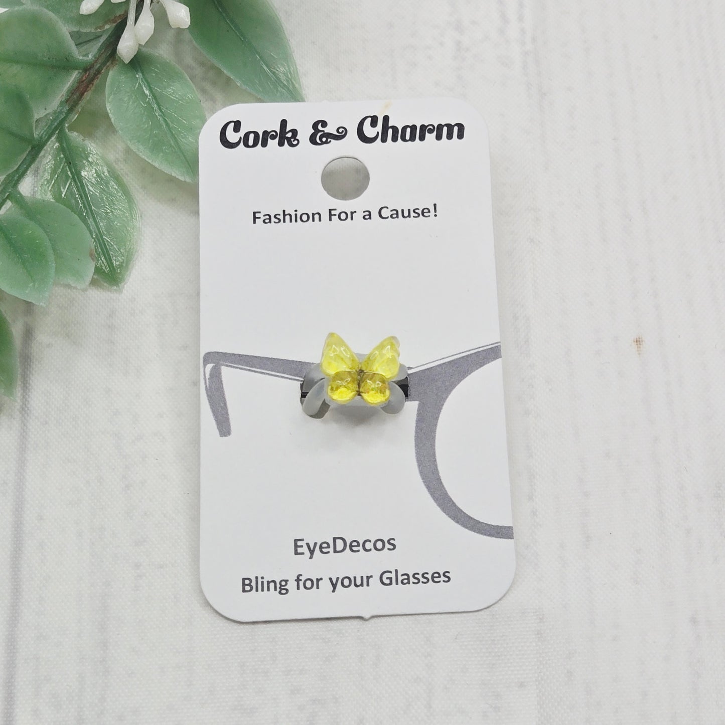 Mini Yellow Translucent Butterfly Resin EyeDeco