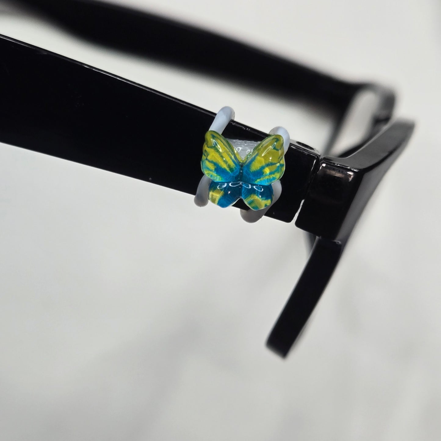 Mini Green and Blue Translucent Butterfly Resin EyeDeco