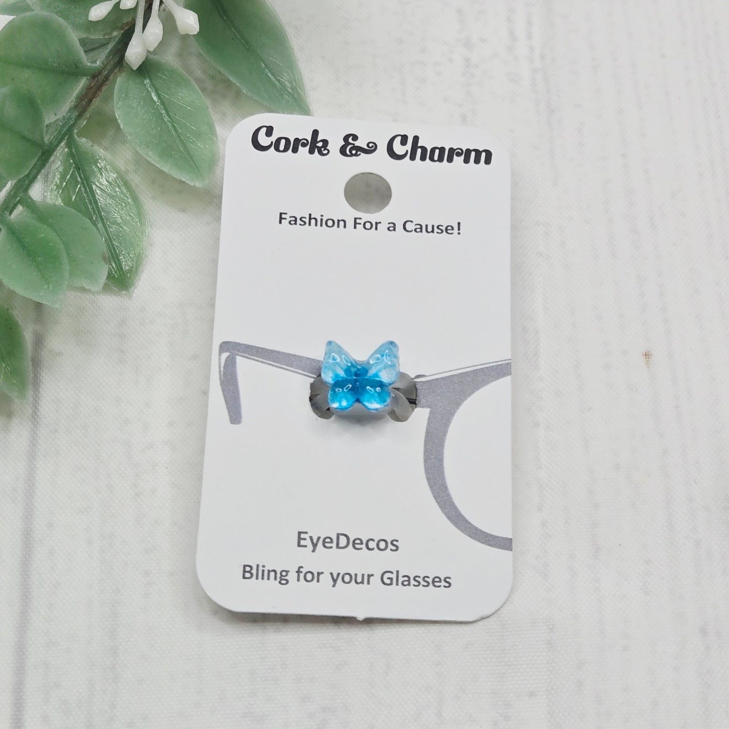 Mini Blue Translucent Butterfly Resin EyeDeco
