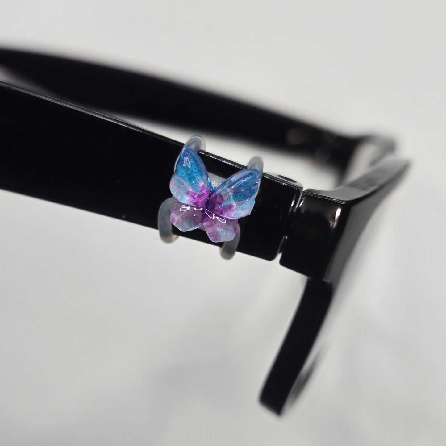 Mini Blue Purple Translucent Butterfly Resin EyeDeco