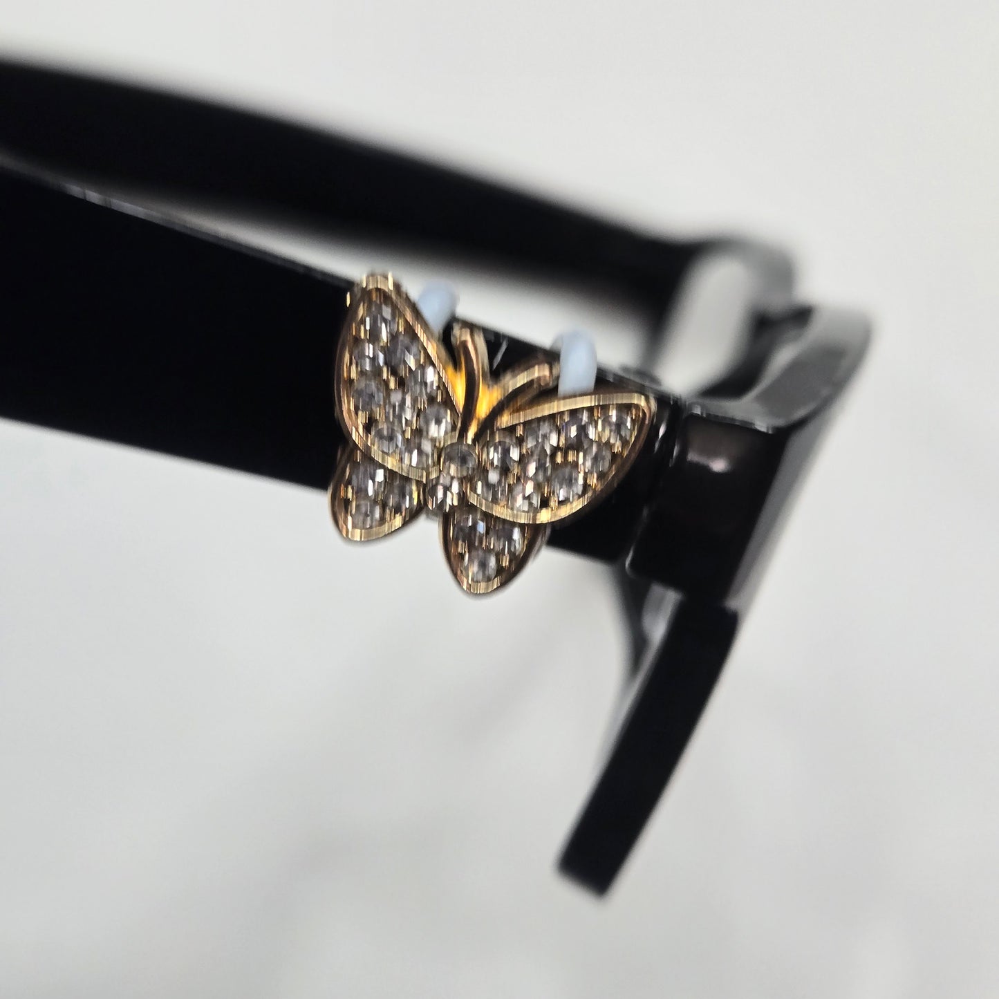 White Rhinestone Gold Butterfly Metal EyeDeco