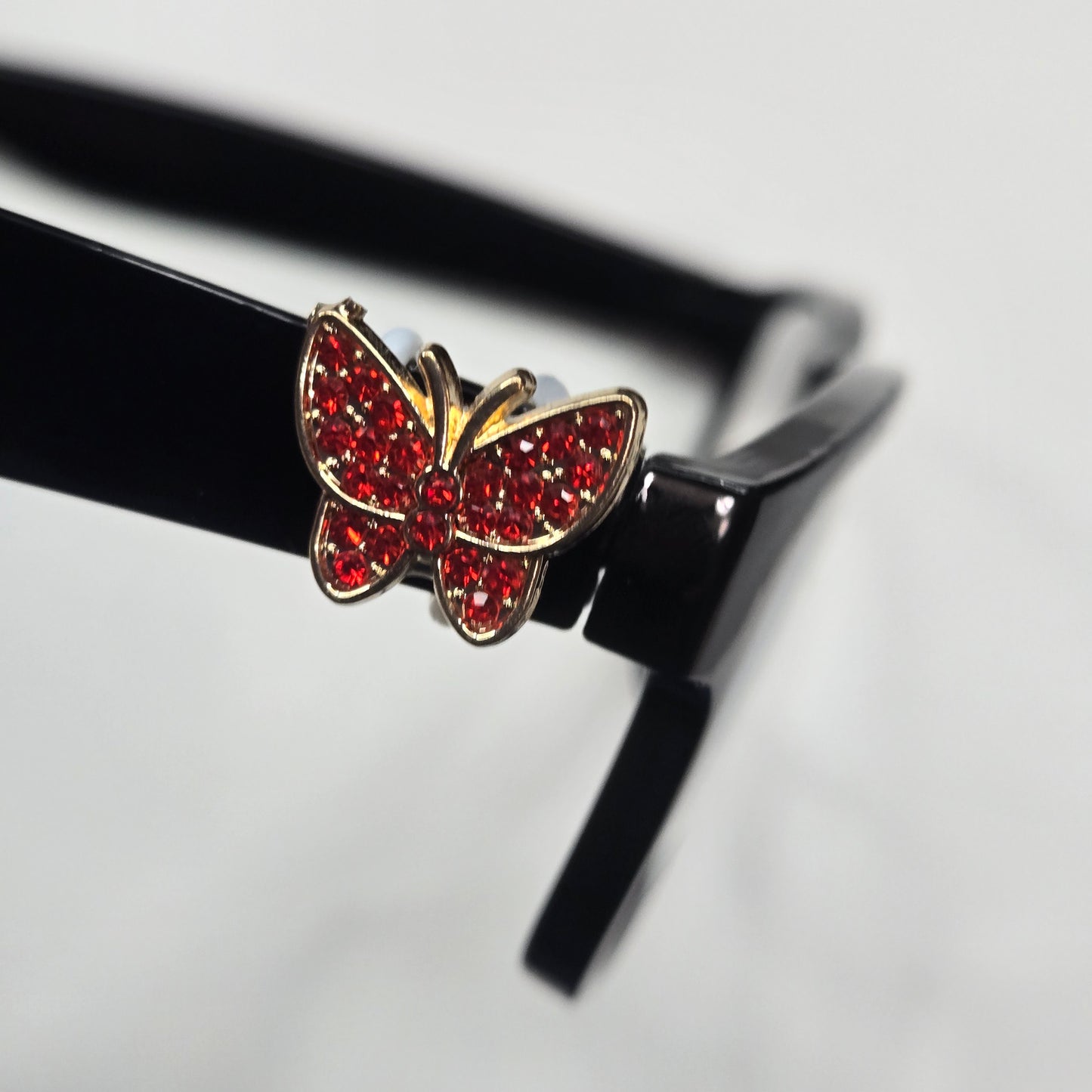 Red Rhinestone Gold Butterfly Metal EyeDeco