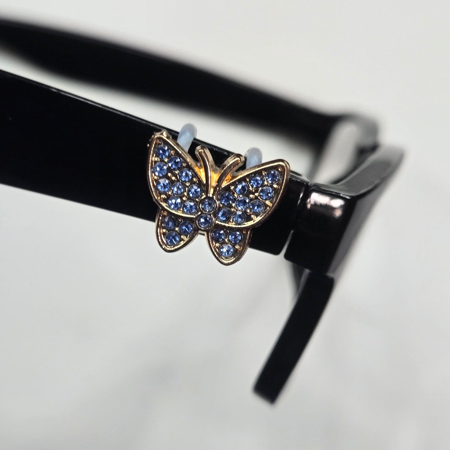 Blue Rhinestone Gold Butterfly Metal EyeDeco