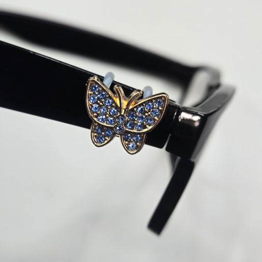 Blue Rhinestone Gold Butterfly Metal EyeDeco