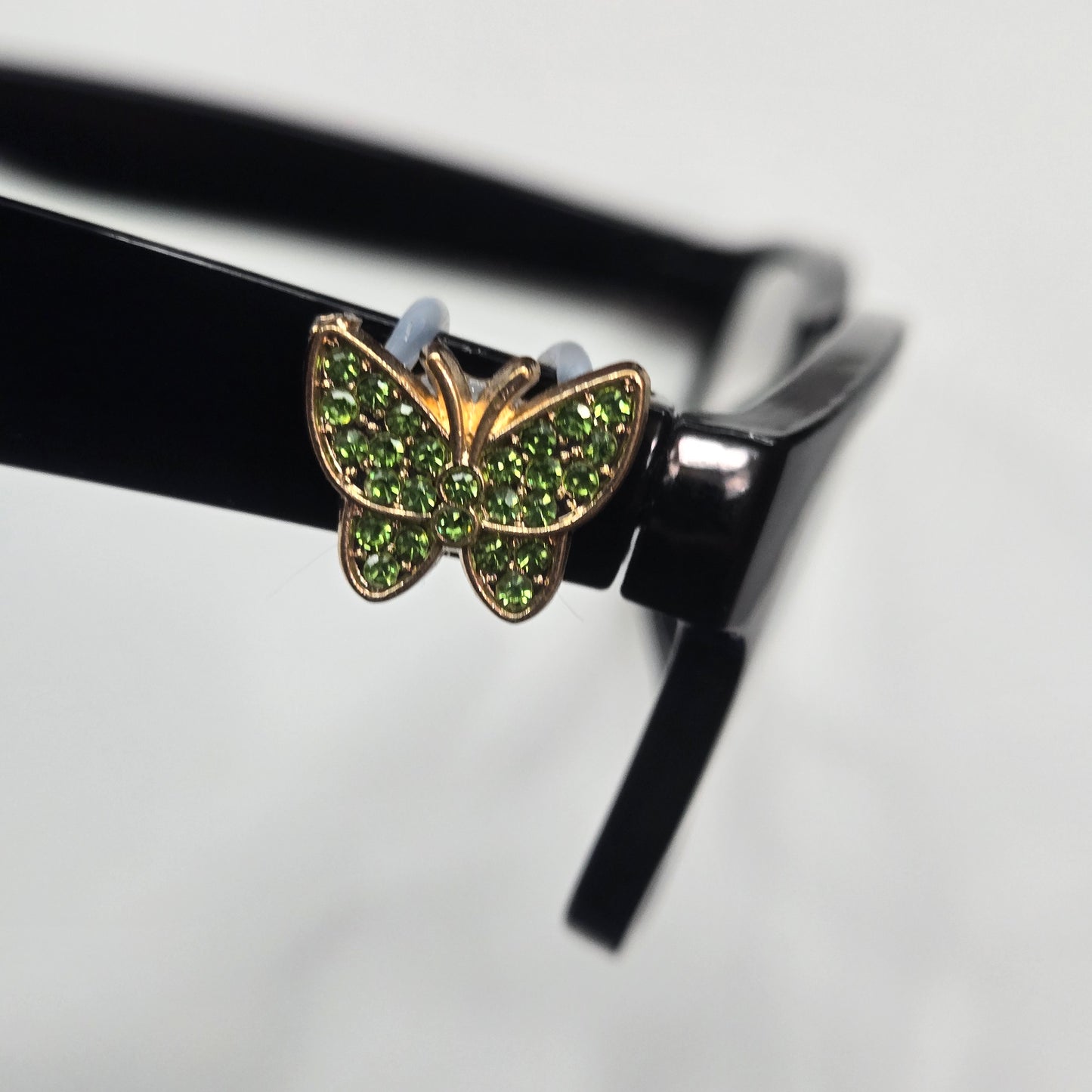 Green Rhinestone Gold Butterfly Metal EyeDeco